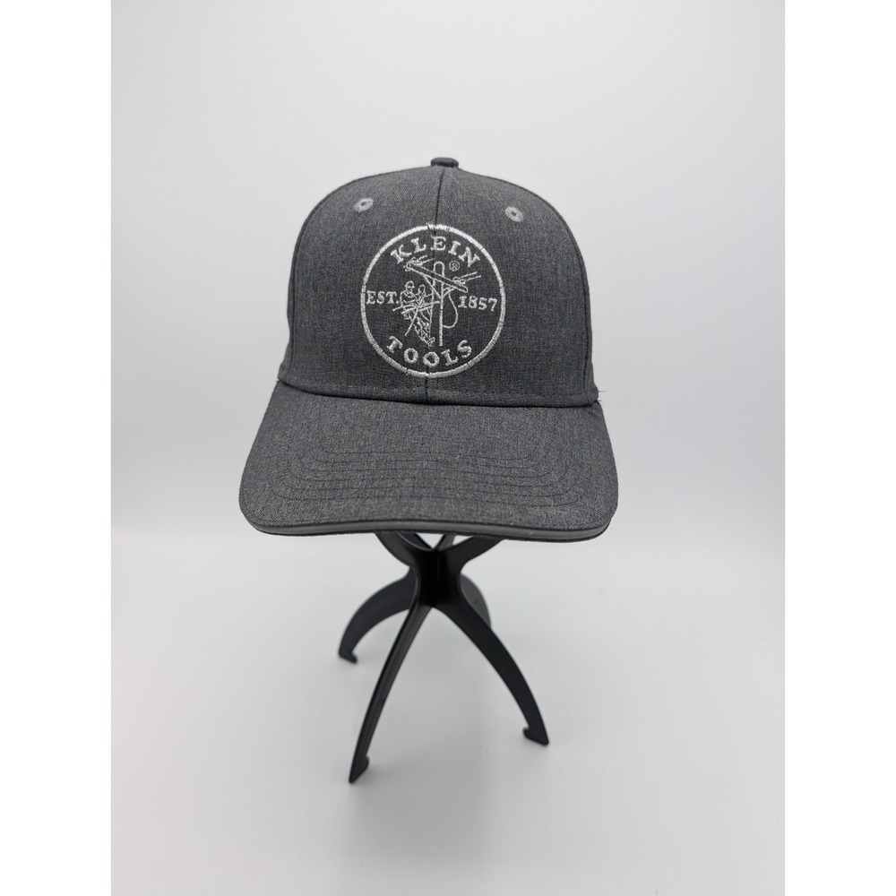 Klein Tools Hat Adjustable StrapBack Gray Silver Adjustable OSFM Logo Embroidery